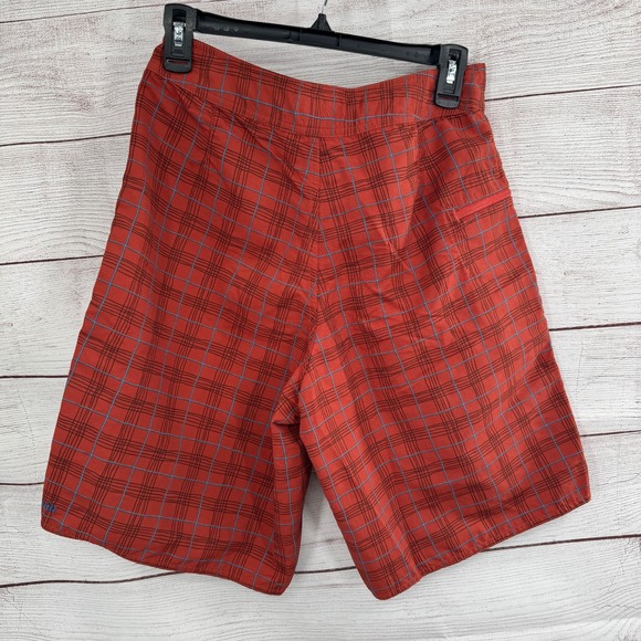 Patagonia Plaid Board Shorts Swim Trunks with Zipper Pocket Red Mens 30 - Picture 9 of 9